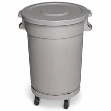 Cargar imagen en el visor de la galería, BOTE CILINDRICO 120 LT C/TAPA PLANA C/DOLLY