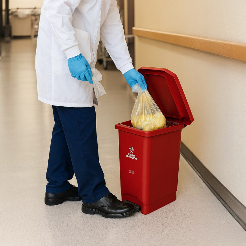 BOTE ESTRABINS PEDAL 44 L ROJO-RIESGO