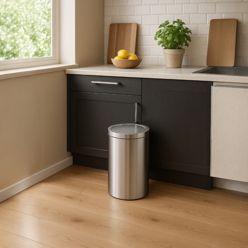 BASURERO INOX C/TAPA BASC.SWING 20 LT