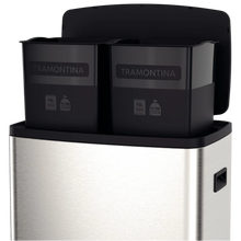 Cargar imagen en el visor de la galería, BASURERO INOX C/PEDAL OCTOS 15+15 L