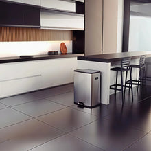 Cargar imagen en el visor de la galería, BASURERO INOX C/PEDAL OCTOS 45 LT