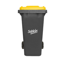 Cargar imagen en el visor de la galería, CESTO 120 LT GRIS C/TAPA AMARILLA SIN PEDAL