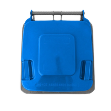 Cargar imagen en el visor de la galería, CESTO 120 LT GRIS C/TAPA AZUL SIN PEDAL
