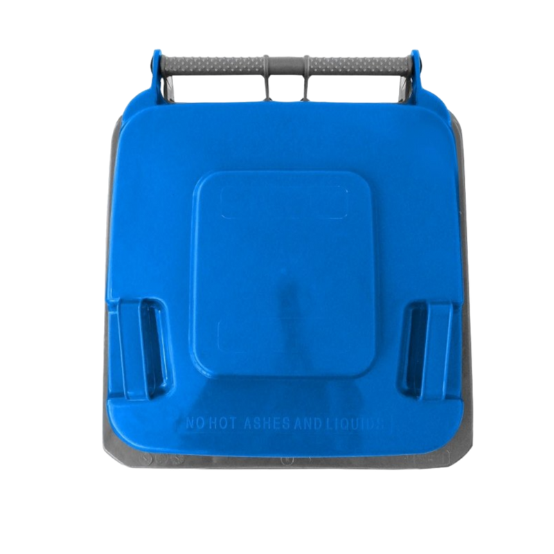 CESTO 120 LT GRIS C/TAPA AZUL SIN PEDAL