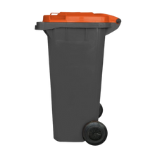Cargar imagen en el visor de la galería, CESTO 120 LT GRIS C/TAPA NARANJA SIN PEDAL
