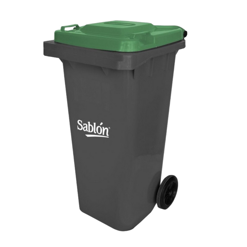 CESTO 120 LT GRIS C/TAPA VERDE SIN PEDAL