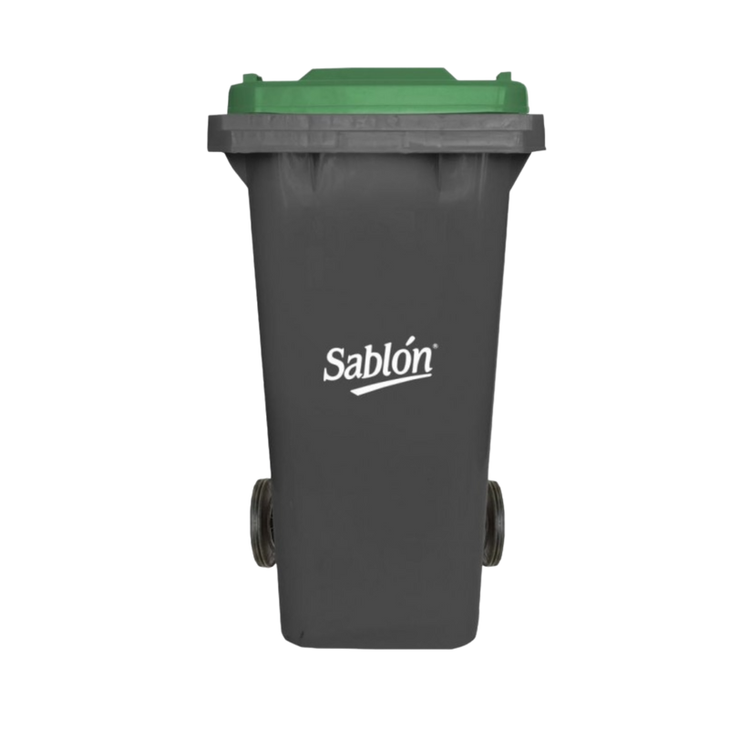 CESTO 120 LT GRIS C/TAPA VERDE SIN PEDAL