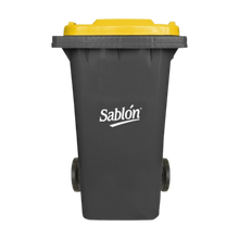 Cargar imagen en el visor de la galería, CESTO 240 LT GRIS C/TAPA AMARILLA