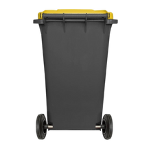 Cargar imagen en el visor de la galería, CESTO 240 LT GRIS C/TAPA AMARILLA