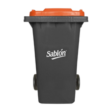 Cargar imagen en el visor de la galería, CESTO 240 LTS GRIS C/TAPA NARANJA