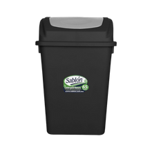 Cargar imagen en el visor de la galería, CESTO 65 LT NEGRO C/TAPA BALANCIN GRIS