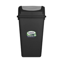 Cargar imagen en el visor de la galería, CESTO 80 LT NEGRO C/TAPA BALANCIN GRIS