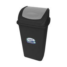 Cargar imagen en el visor de la galería, CESTO 80 LT NEGRO C/TAPA BALANCIN GRIS