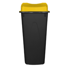 Cargar imagen en el visor de la galería, CESTO 80 LT NEGRO C/TAPA ELIPTICA AMARILLA