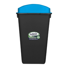 Cargar imagen en el visor de la galería, CESTO 80 LT NEGRO C/TAPA ELIPTICA AZUL