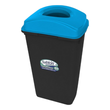 Cargar imagen en el visor de la galería, CESTO 80 LT NEGRO C/TAPA ELIPTICA AZUL