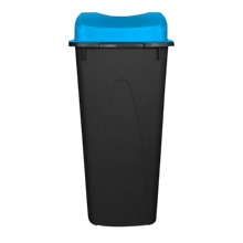 Cargar imagen en el visor de la galería, CESTO 80 LT NEGRO C/TAPA ELIPTICA AZUL