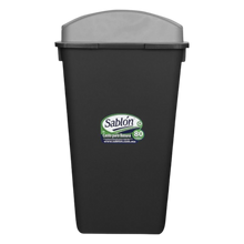 Cargar imagen en el visor de la galería, CESTO 80 LT NEGRO C/TAPA ELIPTICA GRIS