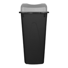 Cargar imagen en el visor de la galería, CESTO 80 LT NEGRO C/TAPA ELIPTICA GRIS