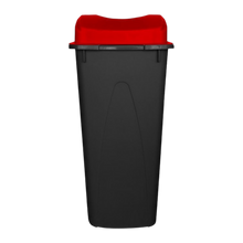 Cargar imagen en el visor de la galería, CESTO 80 LT NEGRO C/TAPA ELIPTICA ROJA
