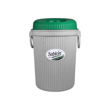 Cargar imagen en el visor de la galería, CESTO CHICO T/ OVAL GRIS/VERDE