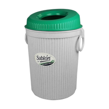 Cargar imagen en el visor de la galería, CESTO CHICO T/ OVAL GRIS/VERDE