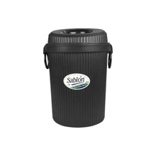 Cargar imagen en el visor de la galería, CESTO CHICO TAPA OVAL NEGRO