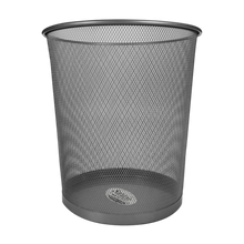 Cargar imagen en el visor de la galería, CESTO DE MALLA REDONDO GRIS