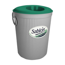 Cargar imagen en el visor de la galería, CESTO GDE T/CIRCULAR BLANCO/VERDE