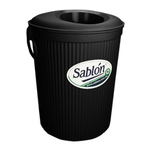 Cargar imagen en el visor de la galería, CESTO GDE C/TAPA CIRCULAR NEGRO