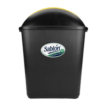 Cargar imagen en el visor de la galería, CESTO JUMBO NEGRO C/TAPA BALANCIN AMARILLO