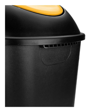 Cargar imagen en el visor de la galería, CESTO JUMBO NEGRO C/TAPA BALANCIN AMARILLO