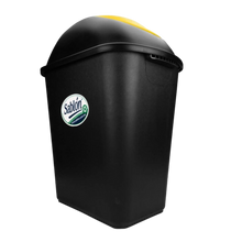 Cargar imagen en el visor de la galería, CESTO JUMBO NEGRO C/TAPA BALANCIN AMARILLO