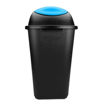 Cargar imagen en el visor de la galería, CESTO JUMBO NEGRO C/TAPA BALANCIN AZUL