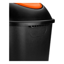 Cargar imagen en el visor de la galería, CESTO JUMBO NEGRO C/TAPA BALANCIN NARANJA