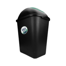 Cargar imagen en el visor de la galería, CESTO JUMBO NEGRO C/TAPA BALANCIN VERDE