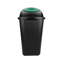 Cargar imagen en el visor de la galería, CESTO JUMBO NEGRO C/TAPA BALANCIN VERDE