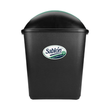 Cargar imagen en el visor de la galería, CESTO JUMBO NEGRO C/TAPA BALANCIN VERDE