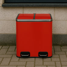 Cargar imagen en el visor de la galería, BOTE CUAD 30 LT DOBLE TAP Y PEDAL ROJO