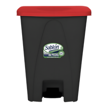 Cargar imagen en el visor de la galería, CESTO DE PEDAL 80 LT NG C/TAPA ROJA
