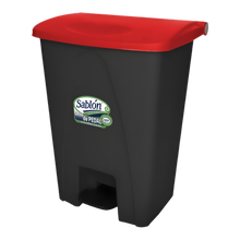 Cargar imagen en el visor de la galería, CESTO DE PEDAL 80 LT NG C/TAPA ROJA