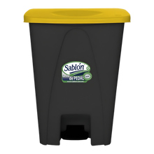 Cargar imagen en el visor de la galería, CESTO DE PEDAL 80 LT NG C/TAPA AMARILLA