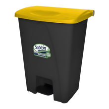 Cargar imagen en el visor de la galería, CESTO DE PEDAL 80 LT NG C/TAPA AMARILLA