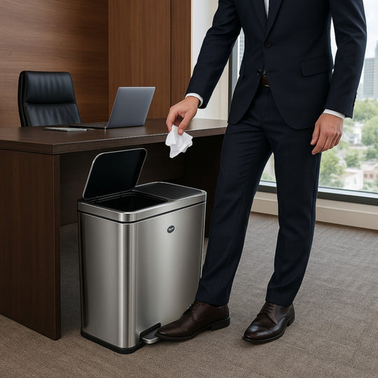 BOTE CUAD A INOX 48L DOB TAP Y PEDAL