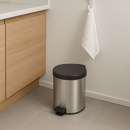 BASURERO INOX C/PEDAL NEW 5L