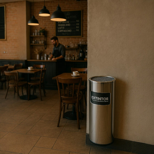 BOTE DE ACERO INOX PORTA EXTINTOR