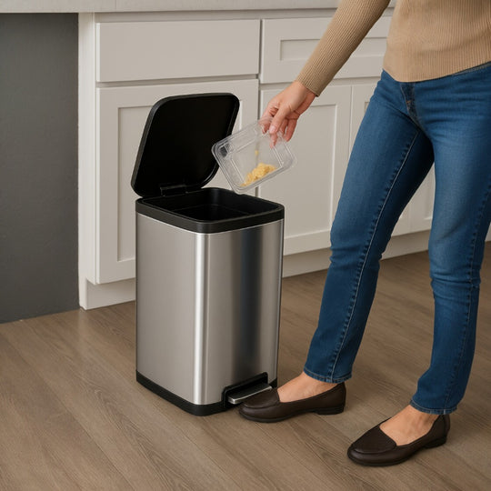 BASURERO INOX C/PEDAL OCTOS 15 LT