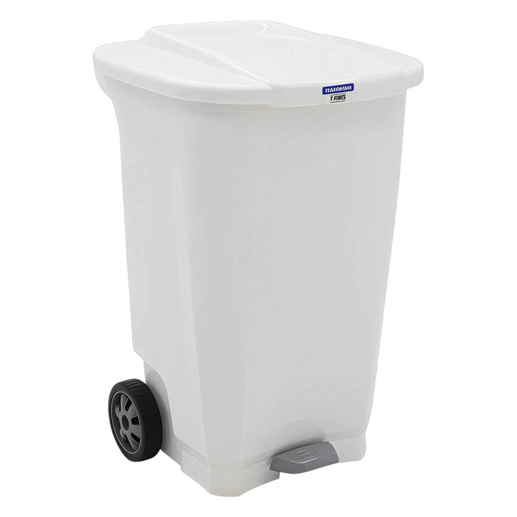 BASURERO T-FORCE 100 LT C/RUEDAS BCO