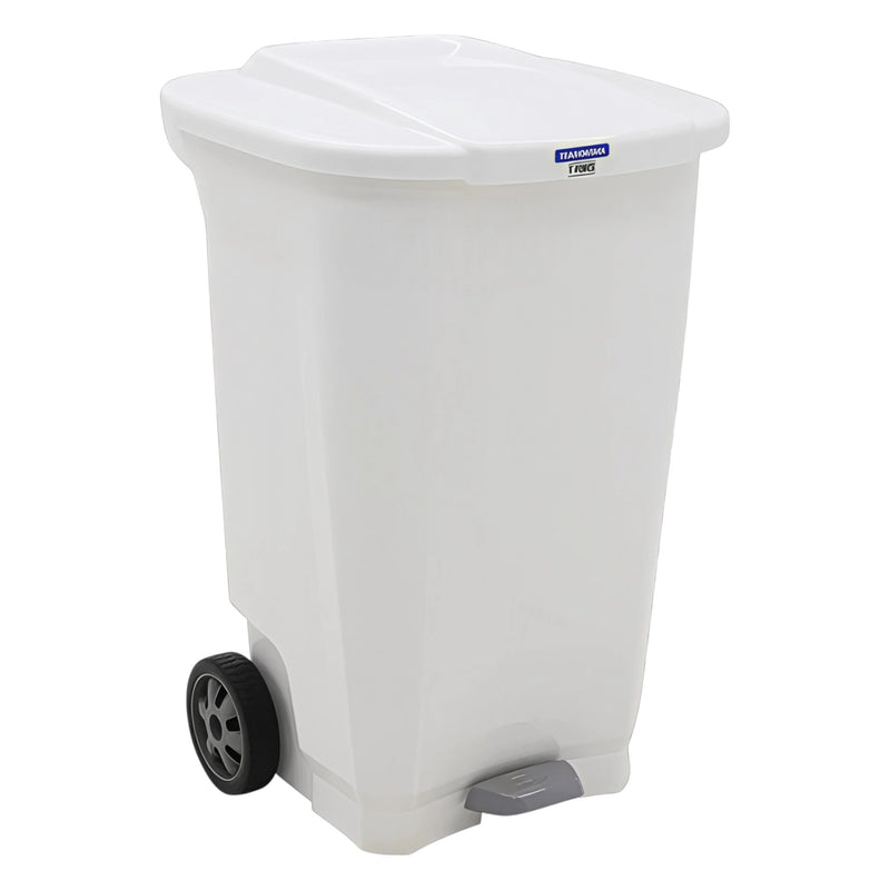 BASURERO T-FORCE 100 LT C/RUEDAS BCO