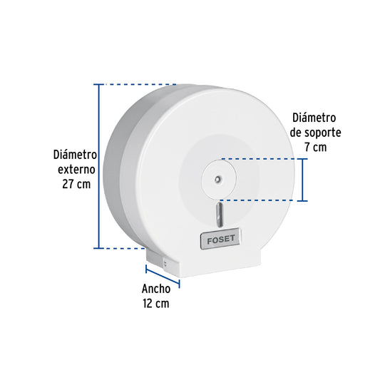 PORTAROLLO JUNIOR DE ABS BLANCO